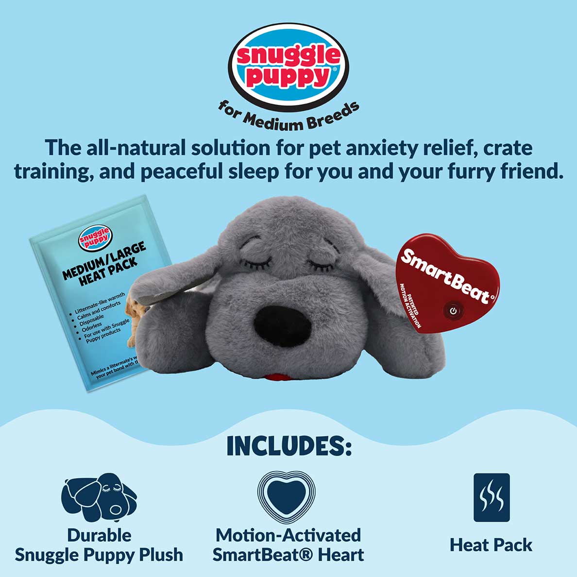 Snuggle Puppy® - Medium / Gray